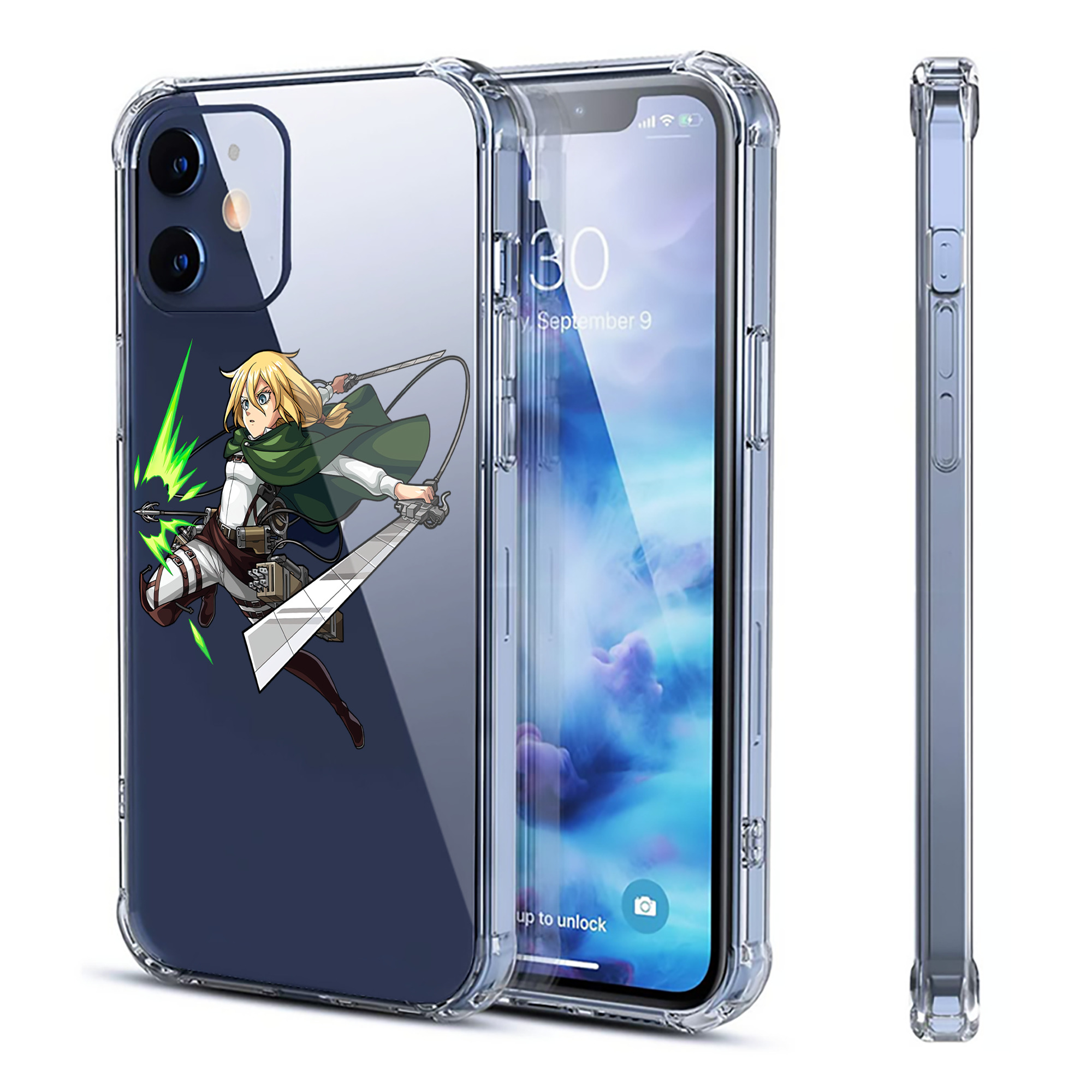 （画像用） 進撃の巨人 クリスタ·レンズ Attack on Titan Christa Lenz 【iPhone 12シリーズ対応】透明スマホケース（クリアソフトケース）